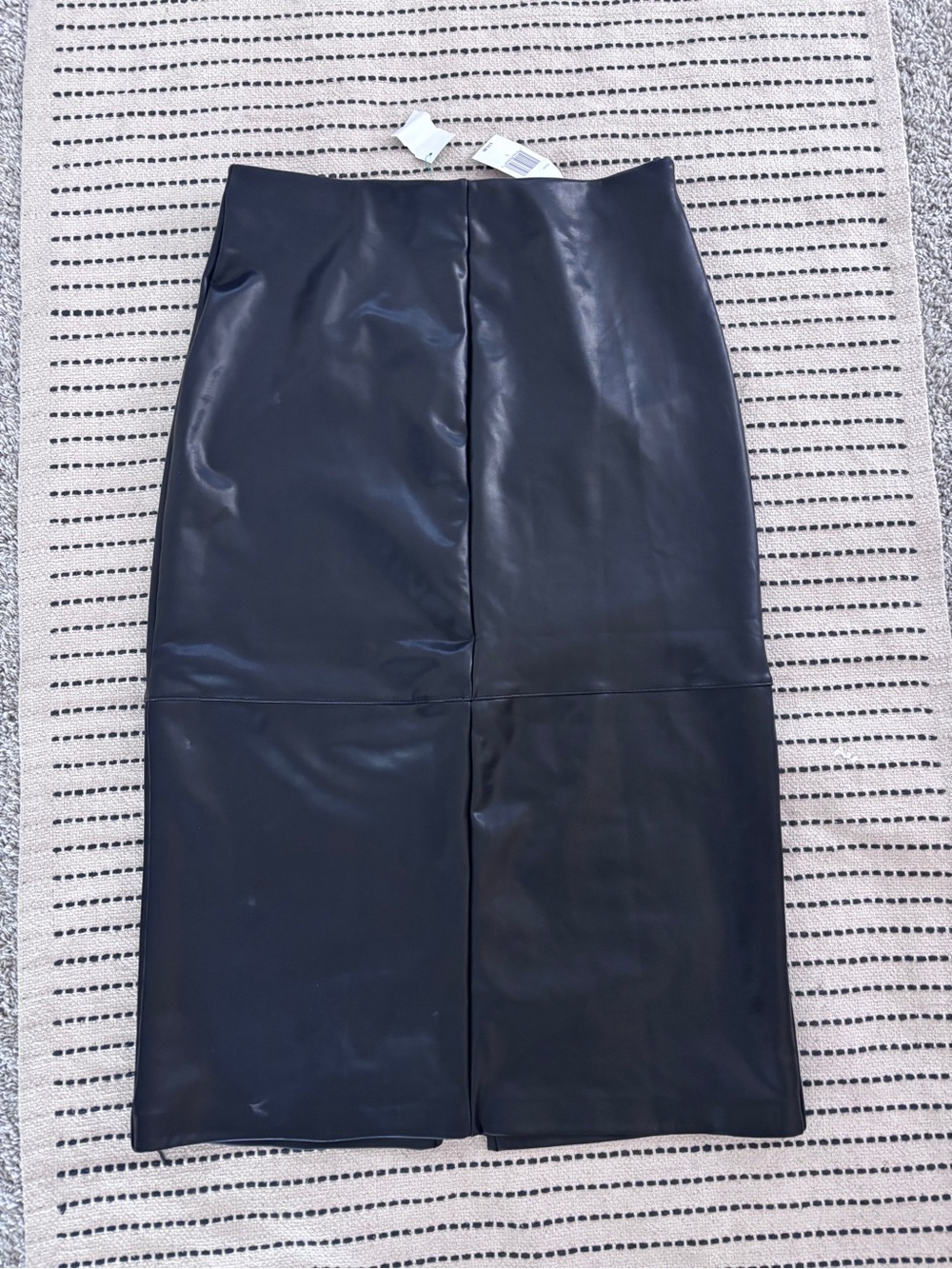Rebecca Minkoff Black Faux Leather Midi Skirt